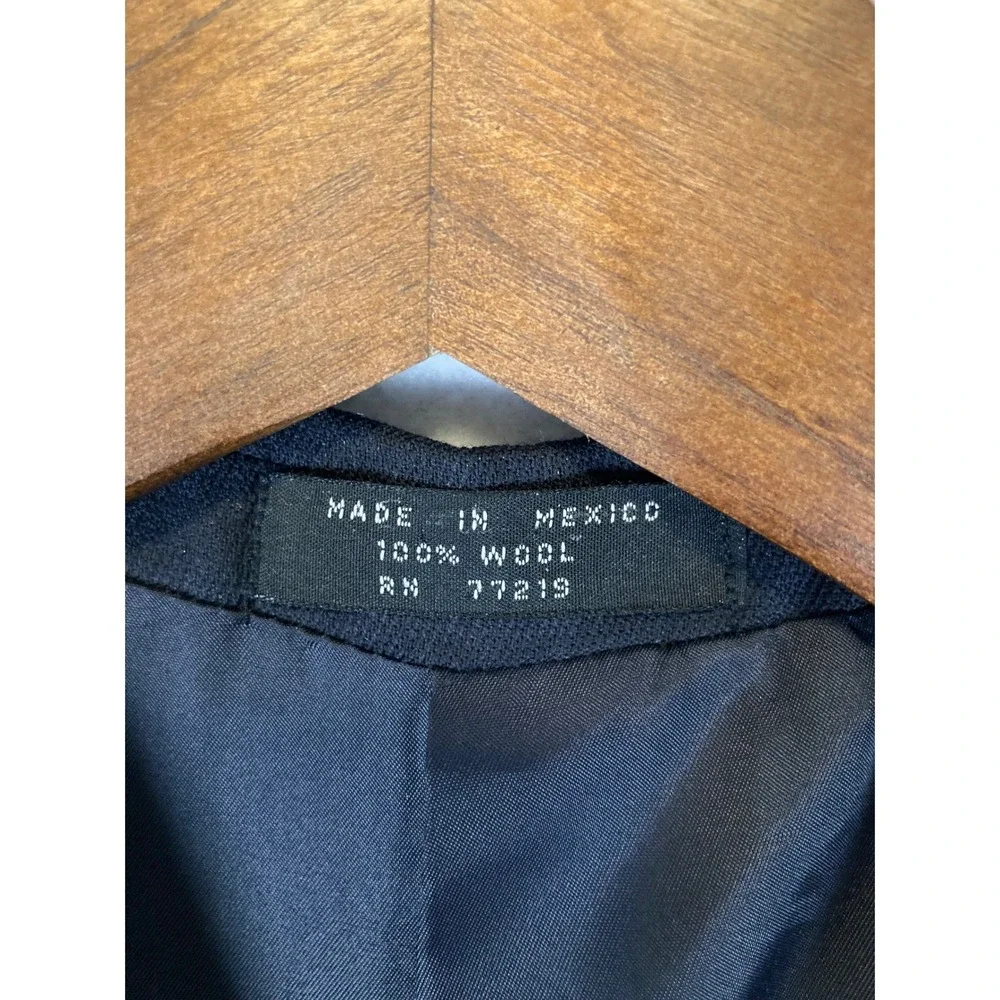 Classic Dark Academia Baracuta Mens 38R Navy Blue 100% Pure Wool 3-Button Blazer